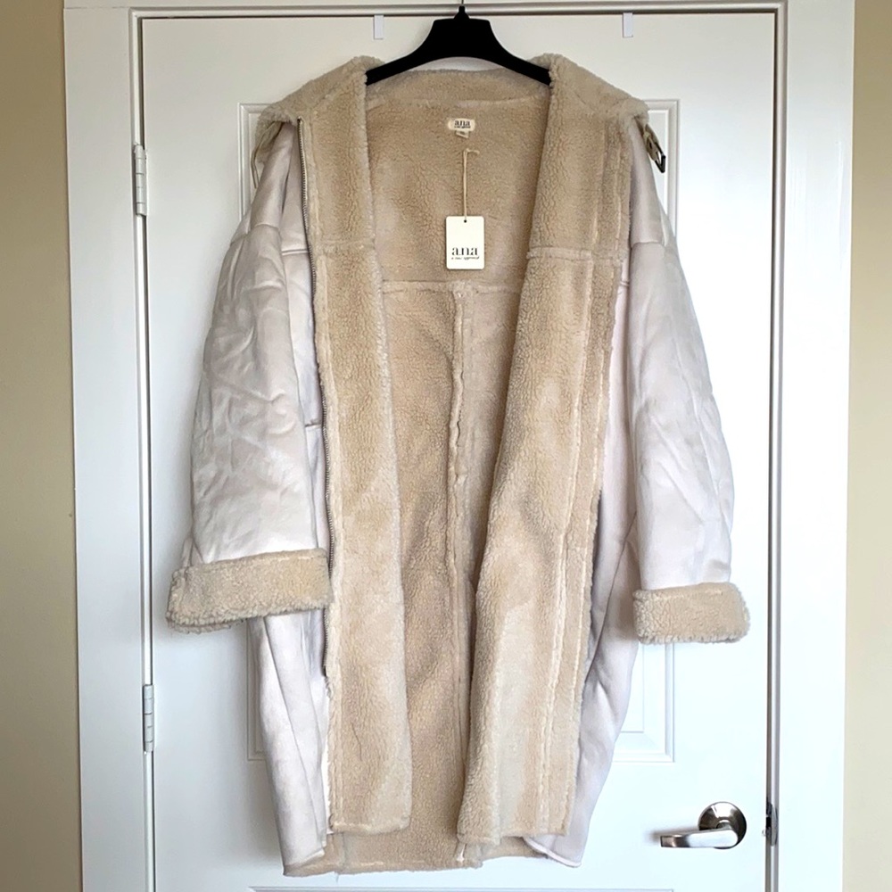 Faux fur trench coat